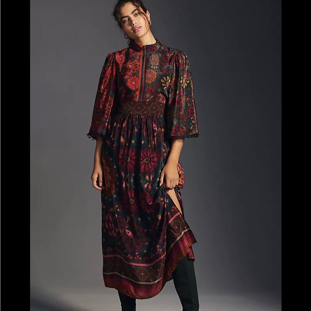 Farm x Anthropologie Mock-Neck Dress